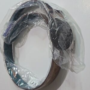 NWT Catchfly Studios Leather Girls Belt With Unicorn Buckle Size XL